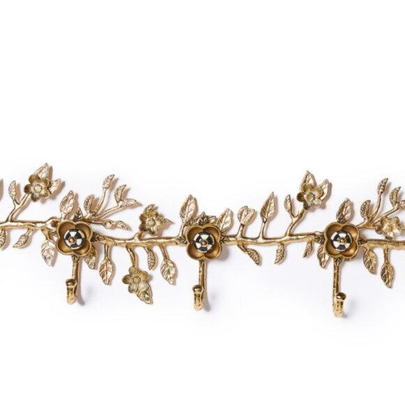 MacKenzie-Childs Stunning Brass-Finish Large Hook Rack-NEW